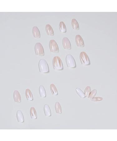 24pcs Christmas Snowflake Ballerina Press-On Nails | Acrylic Coffin Nail Tips for Women & Girls - Perfect Holiday Nail Art - Buy Online on SooperMarket.com