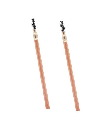 PLAFOPE 2pcs Double Ended Eyebrow Pencil with Brush Makeup Eyebrow Tool Women Makeup Pencils Eyeliner Wood