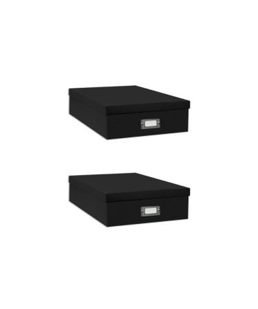 Pioneer Jumbo Scrapbook Storage Box Black 14.75 Inch x 13 Inch x 3.75 Inch (Two Pack)