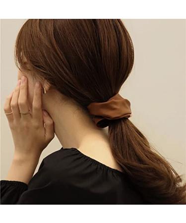 Soft Leather Big Hair Scrunchies for Women - 4 Pcs Ponytail Holders for Thick Hair - Buy Online on SooperMarket.com