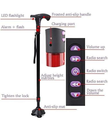 Canes Walking Stick Elderly Smart Lightweight Non Slip Multi Function Telescopic Aluminum Alloy Illuminated Handcuffs Exchange Singlefoot Practical - Buy Online on SooperMarket.com