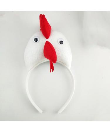 WRITWAA 1Pc Chicken Hair Hoop Easter Headbands Cartoon Rooster Hair Bands for Halloween Decorations Animals Ears Headdress Cute Headbands for Cosplay Party White - Buy Online on SooperMarket.com