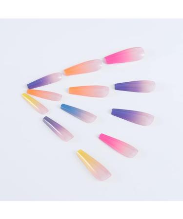 Brishow Long Ballerina False Nails - Colorful Press On Acrylic Stick On Nails for Women and Girls - Buy Online on SooperMarket.com