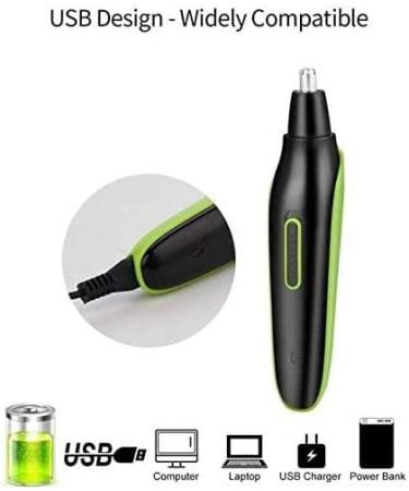 4-in-1 USB Rechargeable Nose Hair Trimmer for Men - Waterproof Ear & Eyebrow Clipper - Perfect for Travel & Family Use - Buy Online on SooperMarket.com