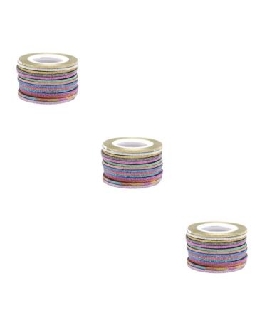 Multicolored Nail Art Striping Tape Set - 3 Set, Wide Application, Fashionable & Unique Design, Good Gifts - Random Color 2MM x 3Set - Buy Online on SooperMarket.com