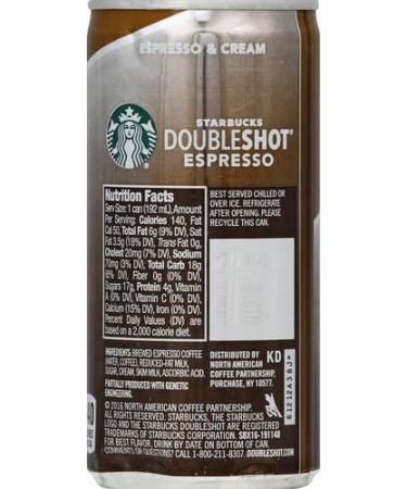 Buy Starbucks Doubleshot Espresso and Cream - 6.5 Fl Oz | International Shipping Available - Buy Online on SooperMarket.com