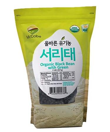 McCabe Organic Black Bean w/Green, 2 lb (32 oz), USDA & CCOF Organic Certified 2 Pound (Pack of 1)