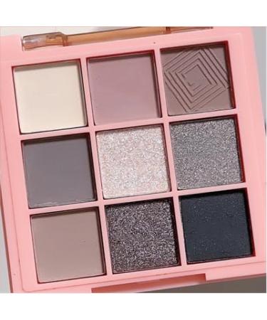 Lovelycat 9 Colors Glitter Eyeshadow Makeup Palette Matte High Pigmented Colorful Creamy Texture Eye Shadow Powder Natural Waterproof Long Lasting Eyeshadow Powder Cosmetics (B)