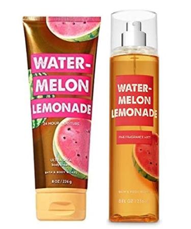 Bath & Body Works WATERMELON LEMONADE Duo Gift Set - Body Cream and Fine Fragrance Mist - Full Size