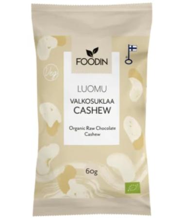 Foodin White Chocolate Cashew Organic 60g Pack of 8