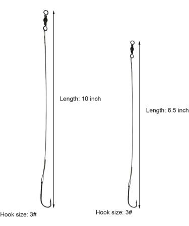20pcs Baitholder Fishing Hook Rigs with Nylon Coated Wire Leader and Swivel 6.5inch - Buy Online on SooperMarket.com