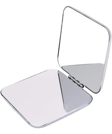 Folding Makeup Mirror Portable Stainless Steel Cosmetic Mirror Double Sided Pocket Mirror Square Hand Pocket Makeup Mirror - Buy Online on SooperMarket.com