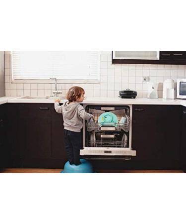 Non-Slip Baby Suction Plate | BPA-Free & FDA Approved | Dishwasher & Microwave Safe | Cyan/Rose Duck Design - Buy Online on SooperMarket.com