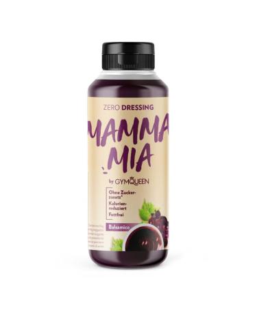 Gymqueen Mamma Mia Zero sauce low in calories without fat and without sugar for refining dishes or as a salad dressing vegetarian and lactose-free balsamic sauce balsamic vinegar 265 ml (1 Pack)