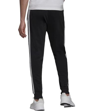 adidas Men's Aeroready Essentials Tapered Cuff Woven 3-Stripes Pants - Large, Black/White - Buy Online on SooperMarket.com