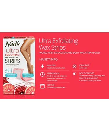 Nad's Body Wax Strips - 2-In-1 Exfoliator and Hair Removal Kit for Women - Buy Online on SooperMarket.com