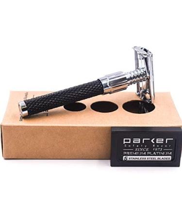 Buy Parker 92R Graphite Gray Heavyweight Double Edge Safety Razor for Men - Includes 5 Premium Blades | International Shipping Available - Buy Online on SooperMarket.com