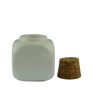 Porcelain Nail Art Acrylic Glass Dappen Dish with Wooden Lid - White - Buy Online on SooperMarket.com