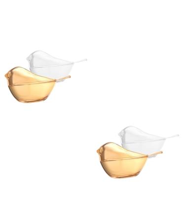 HOMSFOU 4 Pcs Bird Jewelry Box Handmade Blown Glass Figurine Crystal Bird Figurine Glass Clear Ornaments Jewelry Case Bracelet Miniature Holder Desktop Storage Jar Animal Travel The Bird