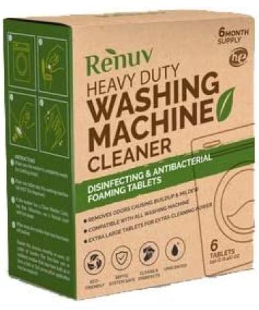 Renuv Washing Machine Cleaner Tablets - 40g Eco-Friendly Solution for Front Load, Top Load, HE Machines - Deep Cleans and Dissolves Slowly for Maximum Effect - Buy Online on SooperMarket.com