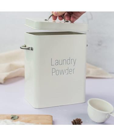 Detergent Box Washing Powder Box with Dosing Spoon 4 L Detergent Storage Washing Powder Can Washing Powder Box Storage Box Powder Storage Containers for Powder Food Pet Food Beige - Buy Online on SooperMarket.com