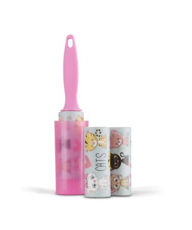 3 -pack lint roll in pocket format with protective cap in the design cats lint roller perfect for on the go several designs for choosing 3 pack cats