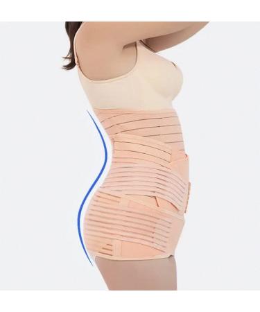 BIONICORE 3-in-1 Postpartum Belly Band Wrap | Abdominal Binder Support Belt | Pregnancy Recovery C-Section Body Shaper (Pink M) - Buy Online on SooperMarket.com