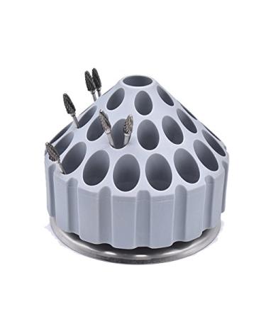 Angzhili Dental Grinding Head Box Bur Holder 360 Degree Rotating Honeycomb Grinding Tips Bit Stand Storage Rack Display Rack Bur Box Bur Holder (Grey)
