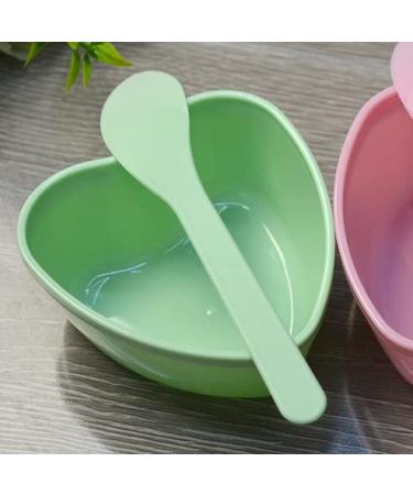 2 Sets Heart Shaped Facial Mask Mixing Bowl & Spatula - DIY Skin Care Tool Kit for Women - Green - Buy Online on SooperMarket.com