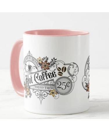 Vixar Hot Coffee Premium Roast Served Fresh Coloured Mug Cup Gift Birthday Work Office Christmas Tea Coffee (Pink) - Buy Online on SooperMarket.com