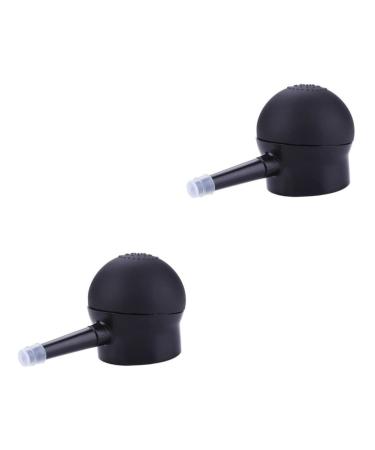 HAPINARY 2 Pcs Silicone Nozzle Fiber Applicator Hair Fibers Pump Spray Nozzle Hair Dye Tools Black