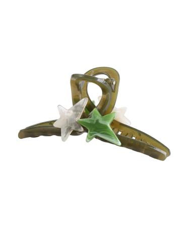 Vctitil Five-pointed Star Acrylic Hair Claws Hair Clips Ponytail Holders Shark Clip Barrettes Hair Accessories for Women Girl Thin Thick Hair(green)