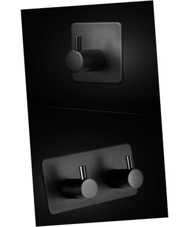 Alipis Mount Black Single Waterproof Robe Towel Steel Hanger Hook Clothes for Wall Hooks Stainless Kitchen medium Black - Buy Online on SooperMarket.com