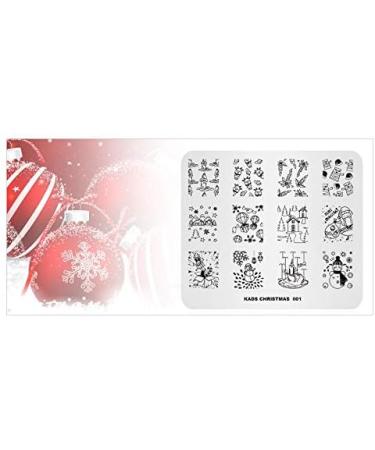 Christmas Theme Nail Art Stamping Plate - Winter Snowflake, Cartoon Snowman, Santa, Turkey Dinner Pattern - DIY Manicure Print Tool - Buy Online on SooperMarket.com