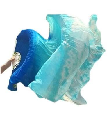 Schleier-silk compartments yangko-dance long compartments silk-hand compartments professional belly dance silk compartments veil black flower green background belly dance long compartments several sizes (color: