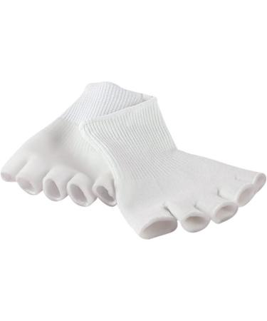 HAPINARY 1 Pair Gel Dry Cracked Heels Socks Cracked Foot Socks Open Toe Socks Thumb Bunion Corrector Five Finger Socks Silicone Socks Moisturising Foot Spa Socks White Moisturizing - Buy Online on SooperMarket.com