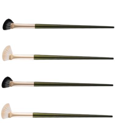 Baluue 4pcs Nose Shadow Brush Eyeshadow Angled Cosmetic Brush Concealer Brush Angled Brush Wooden Handle