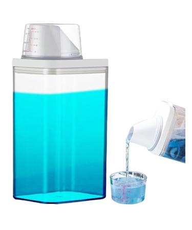 Laundry Detergent Dispenser - 1100ml Washing Powder Storage Transparent Reusable Laundry Storage Containers with Measuring Cup Laundry Powder Storage for Softener/Laundry Powder/Scent Booster