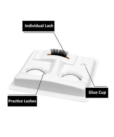 Premium Eyelash Extension Kit - 3 in 1 Practice Tray & 5 Pairs Training Lashes for Beginners - Includes 100pcs Classic Individual Lashes & Glue Cups - Buy Online on SooperMarket.com