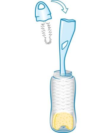 NUK Bottle Brush with Sponge and Integrated Teat Brush | with Ergonomic Handle | for Bottles and Teats | Pack of 1 New pack Soft - Buy Online on SooperMarket.com
