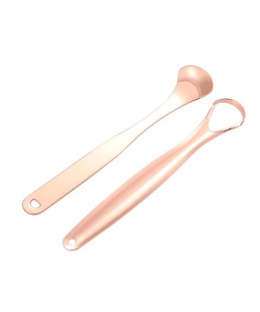 2-Part Stainless Steel Tongue Scraping Set - Reusable Non-Slip Handle Storage Box - Tongue Brush for Adults & Kids (Rose Gold) - Buy Online on SooperMarket.com