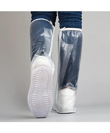 Waterproof Non-Slip Boot Cover | Foldable Portable PVC Overshoes for Men & Women | Ideal for Cycling, Camping, Fishing | Clear, Large Size - Buy Online on SooperMarket.com
