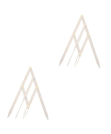 KALLORY 2 Pcs Second Generation Scale Metal Stencils Golden Ratio Caliper Eyebrow Drawing Tool Eyebrow Line 25x5x0.6cmx2pcs Silverx2pcs