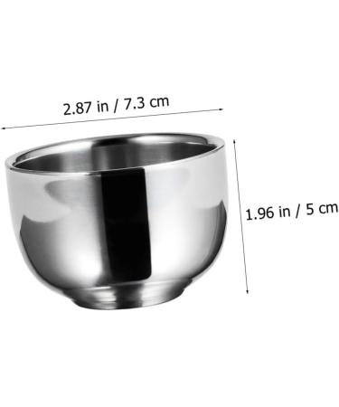 Angoily 2 STK Stainless Steel Impact Bowl for Hairdressers | Durable Double-Layer Shaving Cup & Mixing Container | Metal Stirring Bowls for Beard Care | 7.3x5cm - Buy Online on SooperMarket.com