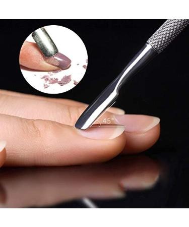 Stainless Steel Cuticle Pusher and Clipper Set - Dual Head Pusher Remover Kit for Nail Care and Gel Polish Removal - Buy Online on SooperMarket.com