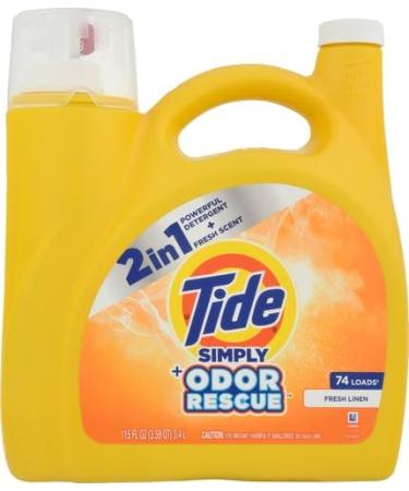 Tide Simply Odor Rescue Liquid Laundry Detergent - Fresh Linen 115 fl oz (74 Loads) | International Shipping Available - Buy Online on SooperMarket.com