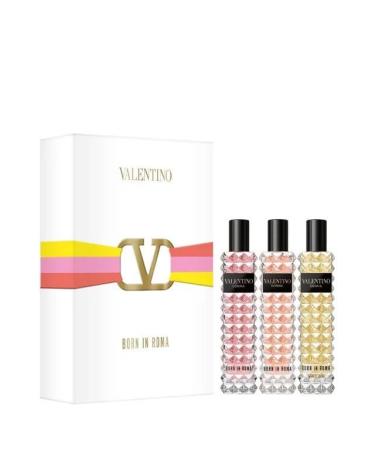 Valentino Donna Born in Roma Travel Spray Perfume 3PC Gift Set Born In Roma Eau De Parfum 0.5 Oz + Born In Roma Coral Fantasy EDP 0.5 Oz + Born In Roma Yellow Dream EDP 0.5 Oz 1.5 Fl Oz (Pack of 1)