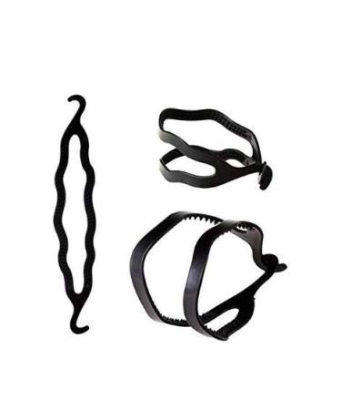 6-Piece Black Plastic Hair Donut Bun Maker & Styling Accessory - Buy Online on SooperMarket.com