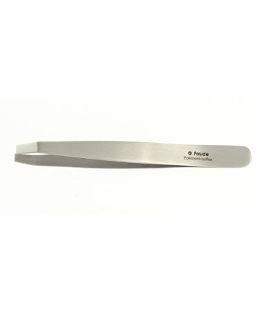 Faude Cosmetic Tweezers 9.5cm angled 4mm wide stainless steel