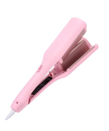 Rommantic French Egg Roll Curling Iron 32mm Curling Wand V-Shape Ceramic Big Waves Hair Crimper Adjustable Temperature Waver Curling Iron Wand Egg Roll Hair Curler for Long Short Hair (Pink)